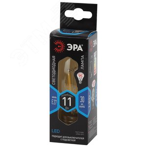 Лампа светодиодная декоративная LED 11 Вт 1430Лм 4000К свеча, филамент нейтральный E27 230В F-LED B35-11w-840-E27 - фото 2