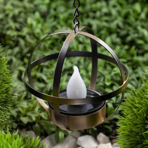 Светильник садовый Лофт подвесной на цепи на солнечной батарее, металл, 28 см ERASFM-02 - фото 6