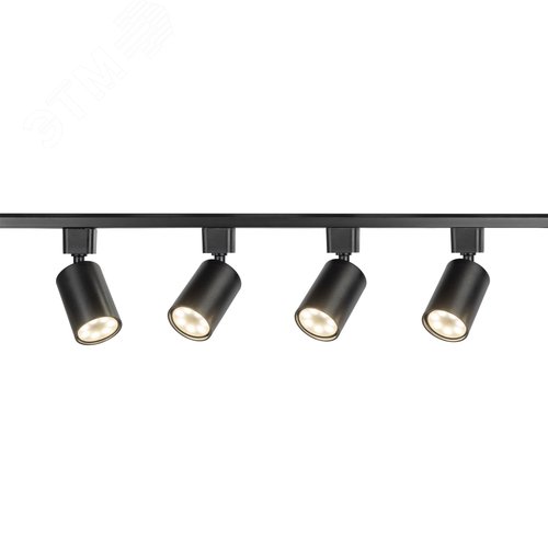 Светильник трековый однофазный набор из 4х шт. под лампу GU10, шинопровод 80 см. Черный TR70-SET4-GU10-BK - фото 6