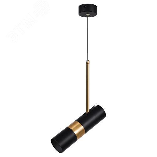 Светильник подвесной потолочный PL33 BK/GD MR16 GU10 цилиндр черный, золото - фото 4