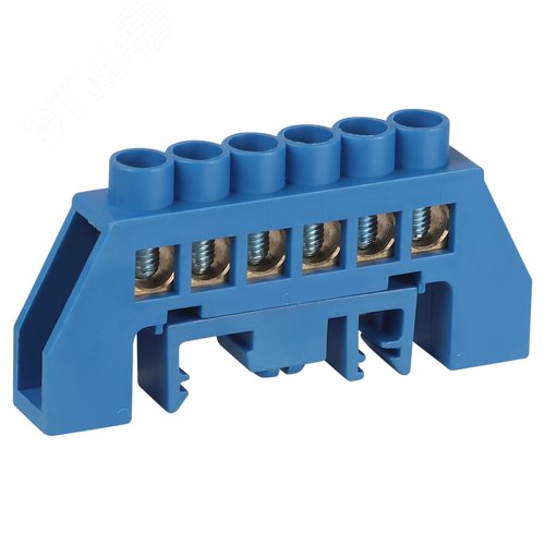 Изображение товара Шина NO-224-109 N ноль в комбинированном изоляторе на DIN-рейку ШНИ-8х12-6-Д-синий (шт)