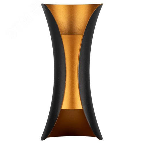 Подсветка декоративная WL42 BK+GD светодиодная 6Вт 3500К черный/золото IP54 для интерьера, фасадов зданий - фото 3