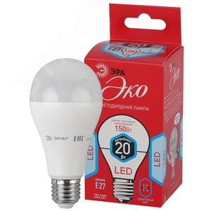 Лампа светодиодная ECO LED A65-20W-840-E27 (диод, груша, 20Вт, нейтр, E27 (10/100/1200)