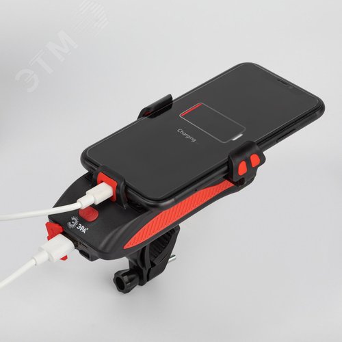 Велосипедный фонарь светодиодный VA-802 аккумуляторный powerbank сигнал держатель для телефона 5W - фото 3