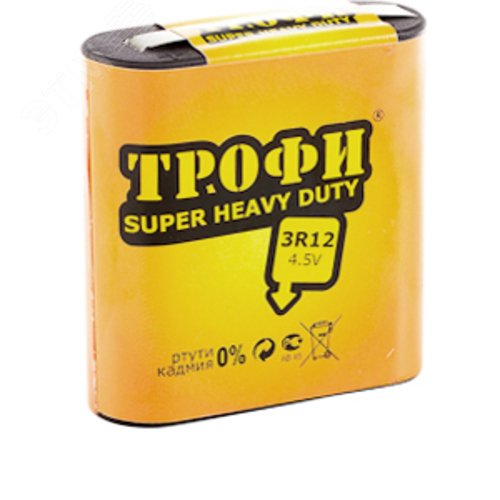 Батарейка Трофи 3R12-1S SUPER HEAVY DUTY Zinc (10/100/4800) - фото 2
