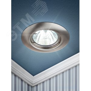 Светильник штампованный MR16,12V/220V, 50W сатин никель ST3 SN - фото 2