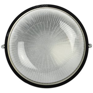 Светильник НБП 03-100-001 Акватермо алюминий/стекло IP54 E27 max 100Вт D240 круг черный - фото 1