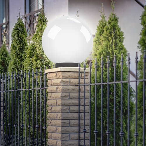 Светильник садово-парковый НТУ шар опаловый на опору/кронштейн IP44 Е27 max150Вт d400mm НТУ 01-150-401 - фото 4