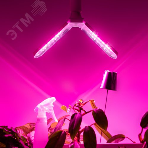 Фитолампа для растений светодиодная GREEN LINE ФИТО-20W-PL-E27-GR 2-х лепестковая красно-синего спектра 24 Вт Е27 - фото 10