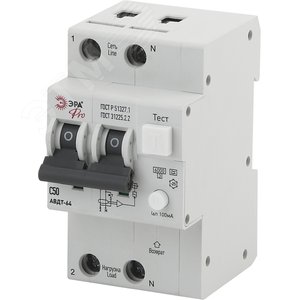 Автоматический выключатель дифференциального тока Pro NO-902-06 АВДТ 64 (А) C50 100mA 6кА 1P+