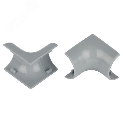 Изображение товара Угол внутренний для полукруглого кабель-канала 30х13мм серый IC-KK-30-13-F 2шт/комплект (упак)