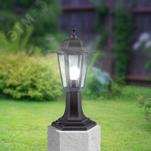 Светильник садово-парковый НТУ 06-60-001 Оскар шестигранный черный IP44 Е27 max60Вт - фото 6