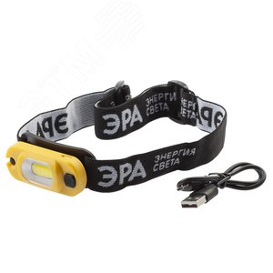 Фонарь налобный светодиодный 3Вт 145Лм IP20 COB 4 режима Аккумуляторный Рабочий Практик GA-801 жёлто-черный - фото 7