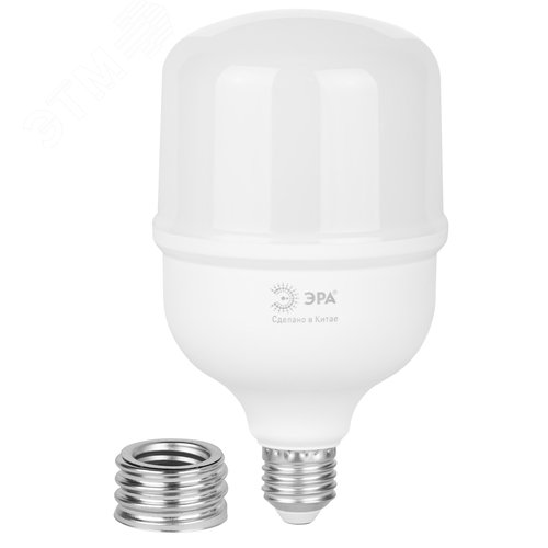 Изображение товара Лампа светодиодная высокой мощности LED 50 Вт 5000Лм 6500К T100 нейтральный E27/E40 (переходник) 170-265В LED POWER T100-50W-865-E27/E40 Green Line (шт)