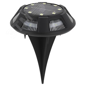 Светильник уличный  ERAST024-01 на солнечной батарее подсветка Таблетка, сталь, пластик d 11 см