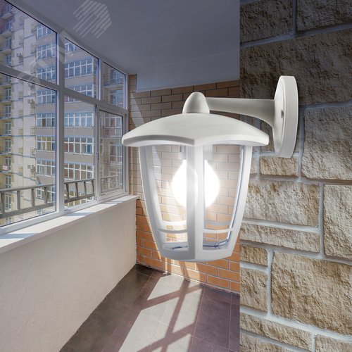 Светильник садово-парковый НБУ 07-40-004 Дели 3 белый 6 гранный настенный IP44 Е27 max60 Вт - фото 9