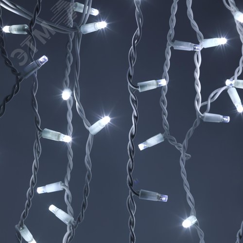 Гирлянда светодиодная новогодняя ERAPS-BK1 бахрома 0,7x2 м холодный белый свет 100 LED - фото 3