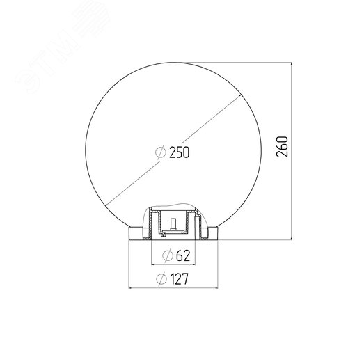 Светильник на опору/кронштейн НТУ 01-60-251 шар белый IP44 Е27 max60Вт d250mm - фото 2