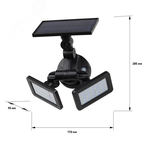 Светильник фасадный с двумя световыми панелями на солнечной батарее,2х24LED,180lm ERAFS020-41 - фото 3