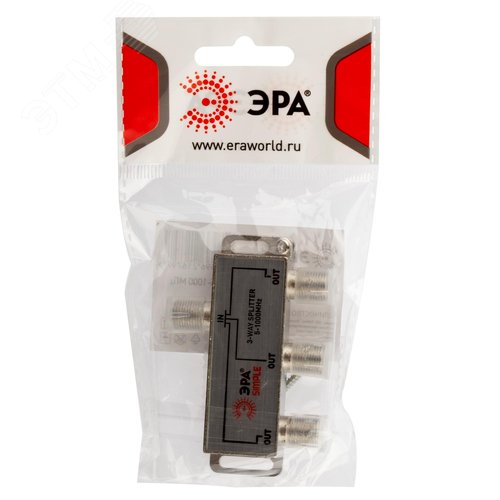 Делитель ТВ Simple DS-F-02 3 ответвления под F разъём 5-1000 МГц - фото 4