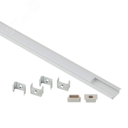 Изображение товара Комплект с врезным анодированным профилем с фланцем CAB251 21х6мм, 2 м (5/80/2400) (шт)