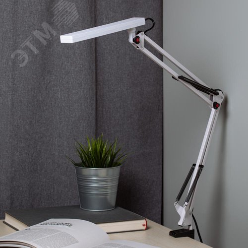 Светильник настольный ДНБ 8W NLED-507-8W-W светодиодный на струбцине белый - фото 13