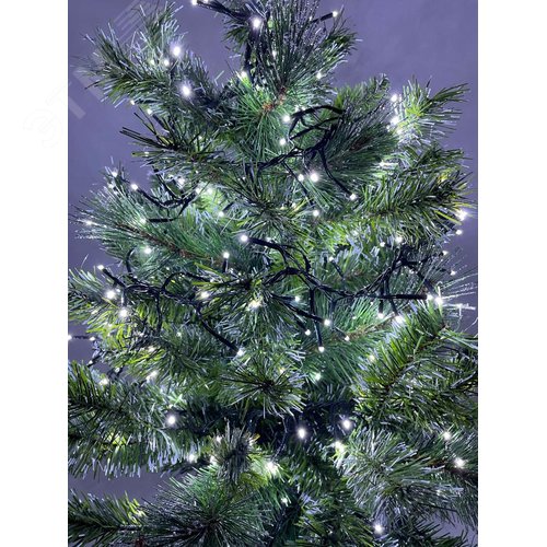 Гирлянда LED Нить Мишура 3,9 м зеленый провод, холодный свет, 220V ENIN - GC - фото 5