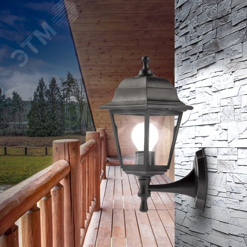 Светильник настенный НБУ 04-60-001 четырехгранный черный IP44 Е27 max60Вт - фото 8