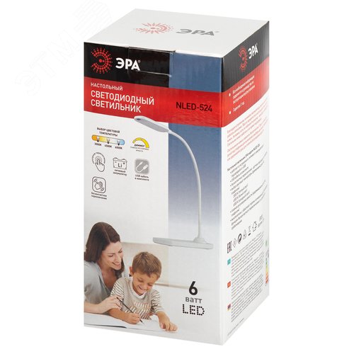 Светильник настольный светодиодный аккумуляторный 6Вт белый NLED-524-6W-W - фото 16