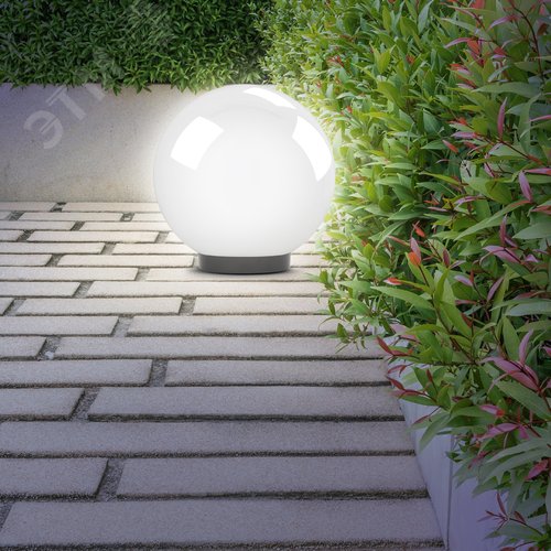 Светильник на опору/кронштейн НТУ 02-60-251 шар белый призма IP44 Е27 max60Вт d250mm - фото 6