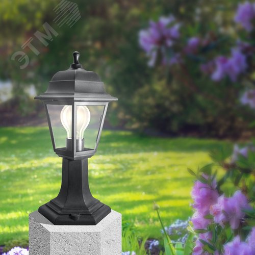 Светильник садово-парковый НТУ 04-60-001 Оскар четырехгранный черный IP44 Е27 max60Вт - фото 4