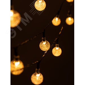 Гирлянда садовая Атмосфера на солнечной батарее 7,8 м длина рабочей части 5,8 метров 2 режима 30 LED ERASF23-20 - фото 1