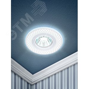Светильник точечный декоративный cо светодиодной подсветкой MR16, белый/белый DK LD42 WH/WH Б0037380 ЭРА - 5