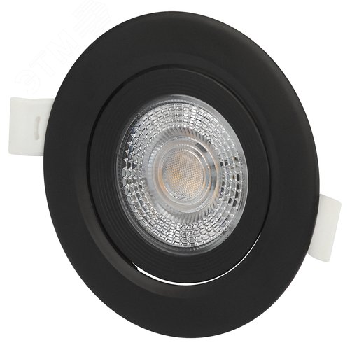 Светильник светодиодный встраиваемый ДВО-5Вт поворотный круглый 3000К черный KL LED 25A-5 3K BK - фото 4