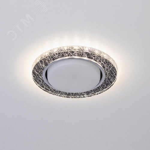 Светильник встраиваемый со светодиодной подсветкой DK LD51 WH/BK GX53 белый черный - фото 3