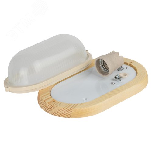 Светильник дерево, плафон стекло, 60Вт, Е27, 220В, IP54 НБО 03-60-021 - фото 4