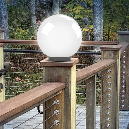 Светильник на опору/кронштейн НТУ 02-60-201 шар белый призма IP44 Е27 max60Вт d200mm - фото 8