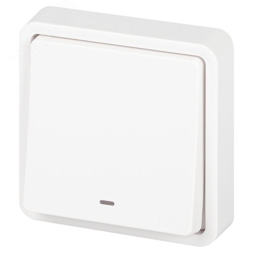Изображение товара Выключатель одноклавишный скрытого монтажа с подсветкой IP55 белый 10А 250В винтовые зажимы ЭРА Эксперт 11-1522-01 (шт)