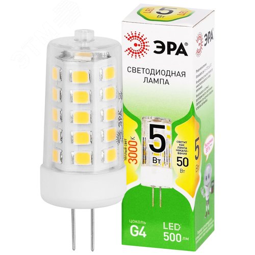 Лампа светодиодная LED 5Вт капсула G4-JC-5W-830-12V G4 GREEN LINE - фото 2