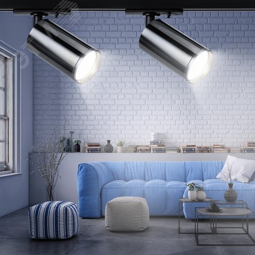 Светильник трековый однофазный TR39-GU10 ВСН MR16 Черный хром лампа MR16 ( в комплект не входит) - фото 7