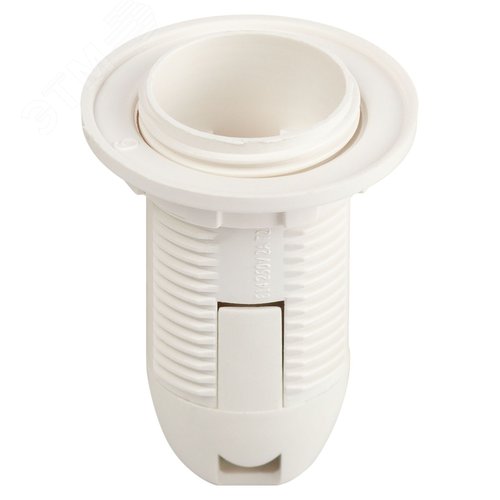 Патрон Е14 с кольцом пластик белый - фото 1