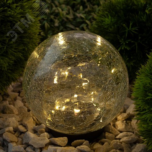 Светильник садовый Шар на солнечной батарее, 15 LED 15 см ERASF012-24 - фото 5