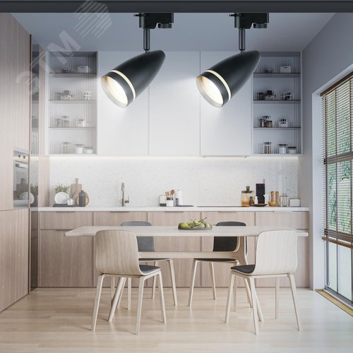 Светильник трековый TR49 - GU10 BK однофазный под лампу GU10 матовый черный под лампу GU10, лампа в комплект не входит - фото 6