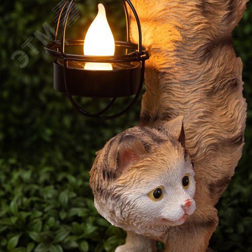 Светильник уличный ERASF22-01 на солнечных батареях садовый Кот Акробат 37 см - фото 7