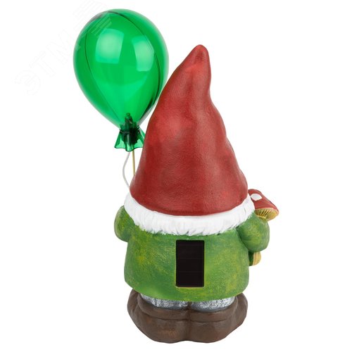 Фигура садовая ERASF22-08 из полистоуна Гном Мухомор с шариком 30 см - фото 3