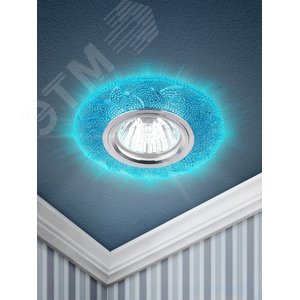 Светильник точечный DK LD6 BL/WH декор cо светодиодной подсветкой (белый), голубой - фото 3