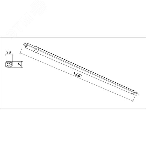 Светильник линейный светодиодный 36Вт 6500К 3780лм IP65 1220х39х31 SPP-301-36-6K-M - фото 7