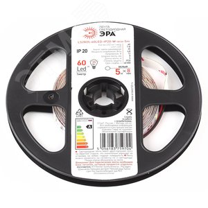 Лента светодиодная 4,8Вт/м 12В 6500К IP20 60LED/м LS2835-60LED-IP20-W-eco-5м - фото 2