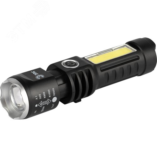 Фонарь светодиодный UA-403 универсальный аккумуляторный 5 Вт LED + 3 Вт COB оптический Zoom 4 режима USB type C - фото 3