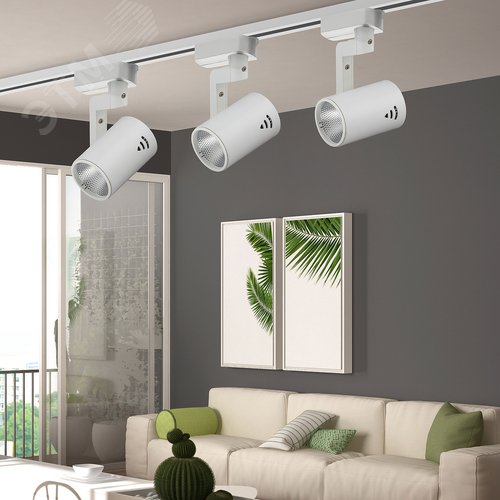 Светильник светодиодный трековый на шинопровод TR1 - 10 WH 10 Вт белый COB (30/360) - фото 5